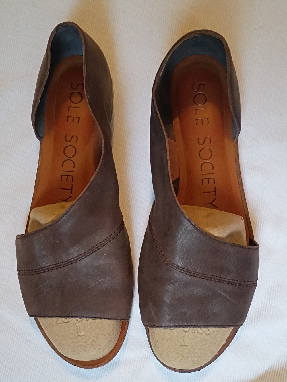 Sole Society colvan Brown Leather Asymmetrical Sandal